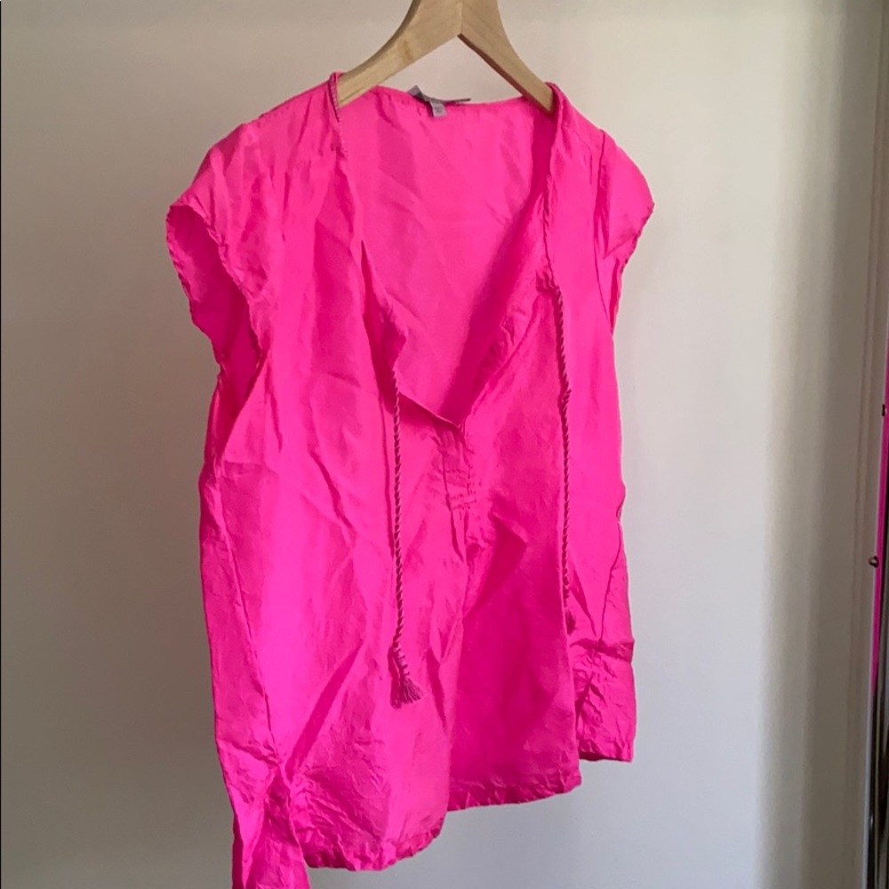 Hot Pink Silk Calypso Tassel Shirt